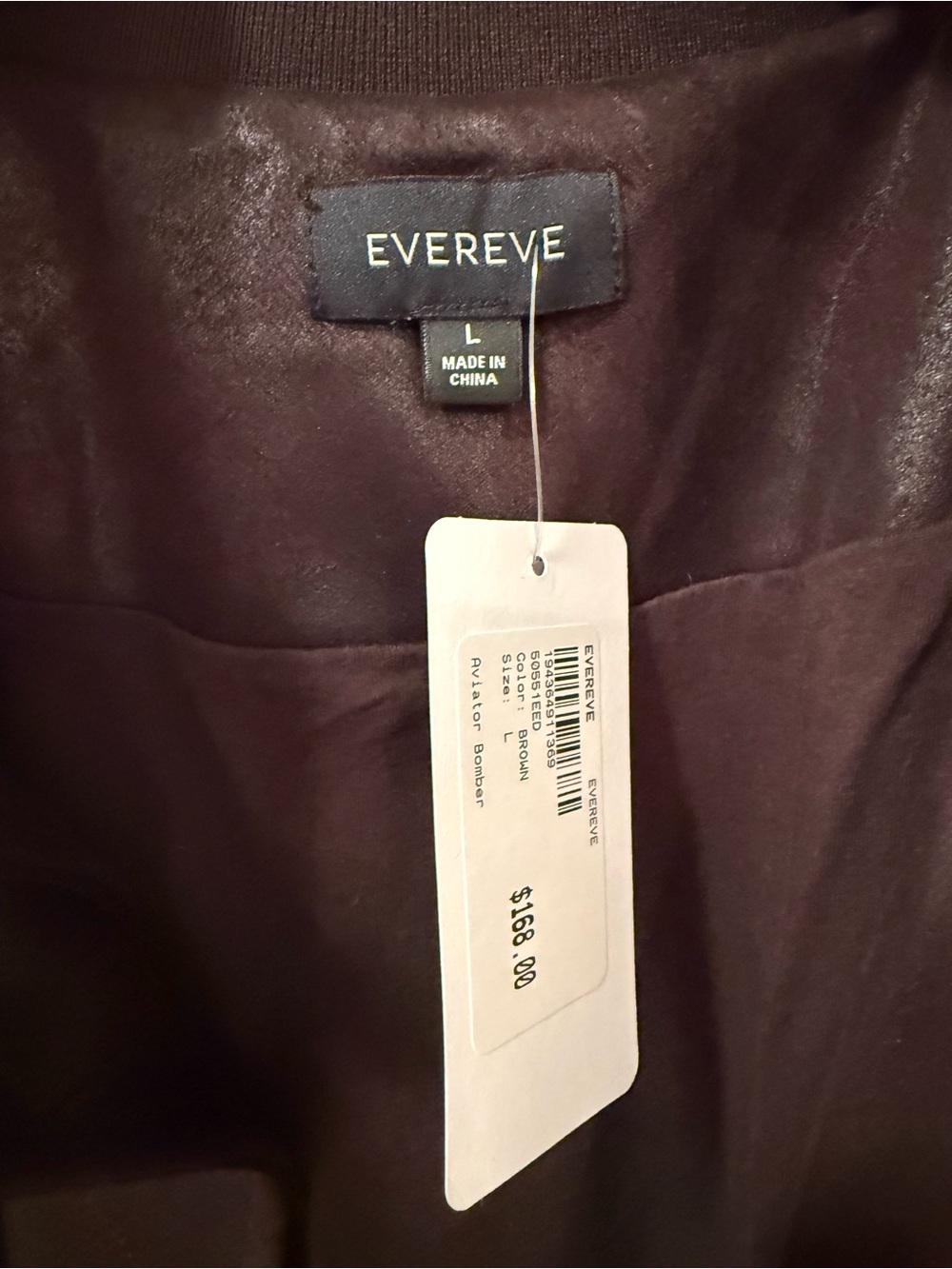 NWT Evereve dark brown faux suede bomber jacket with gold snaps size L - Picture 3 of 5
